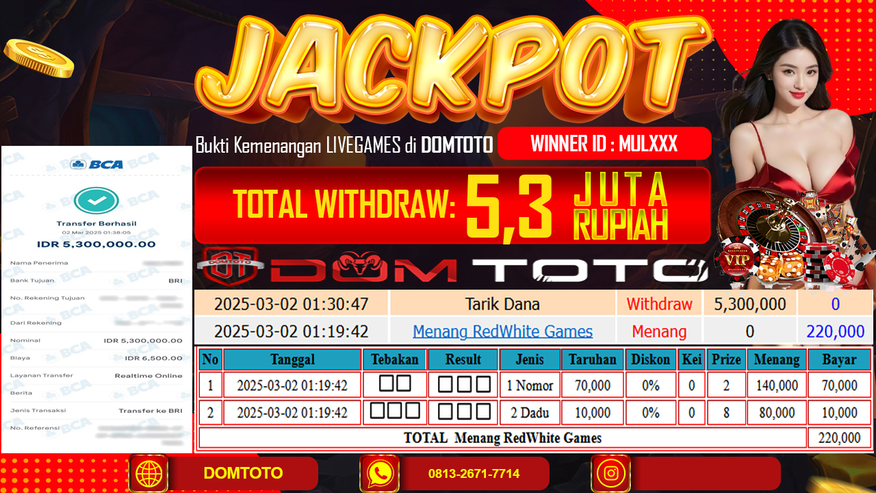 JACKPOT LIVEGAMES RED WHITE  2 MARET 2025